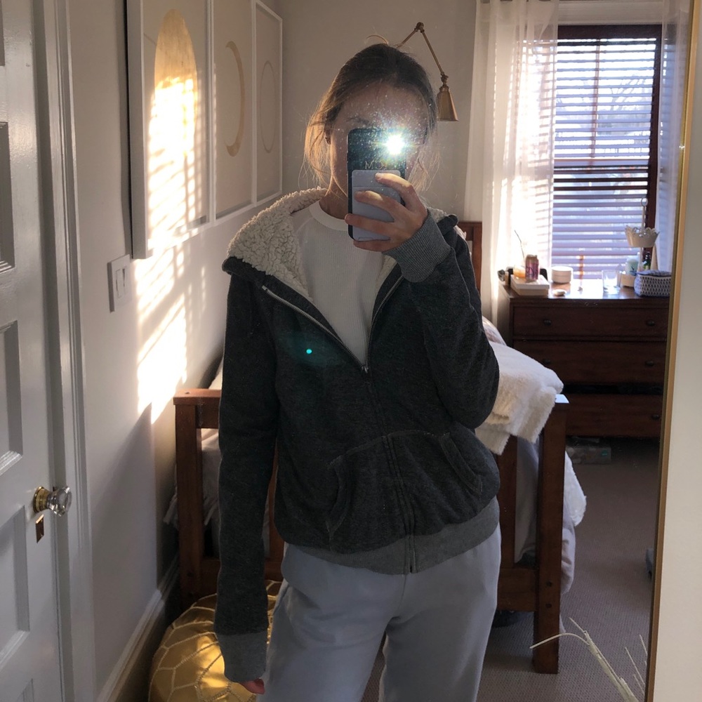 Abercrombie Sherpa Zip Up Hoodie
